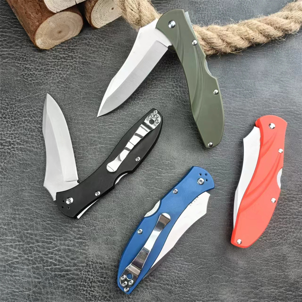 Portable Multifunctional Folding Knife with D2 Steel Blade, Nylon Fiber Handle High-Quality Survival EDC Hunting Tool for Outdoor Use - Models 15535, 