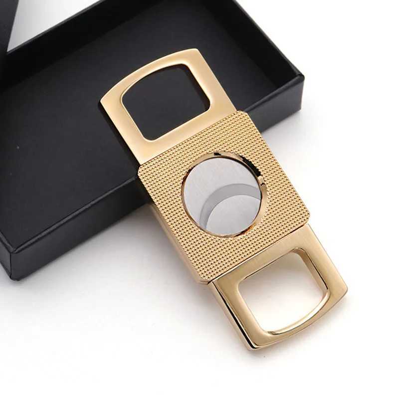 Gold Cigar Cutter Portable Metal Sharp Guillotine Cigar Outdoor Travel Stainless Steel Cigar Scissors For CubanC250314