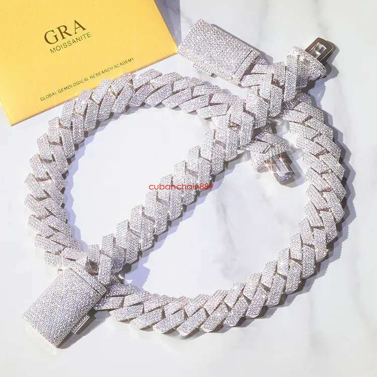 Moissanite bracelet Necklace s Rap hip-hop style Fashion punk full of dias Cuban chain