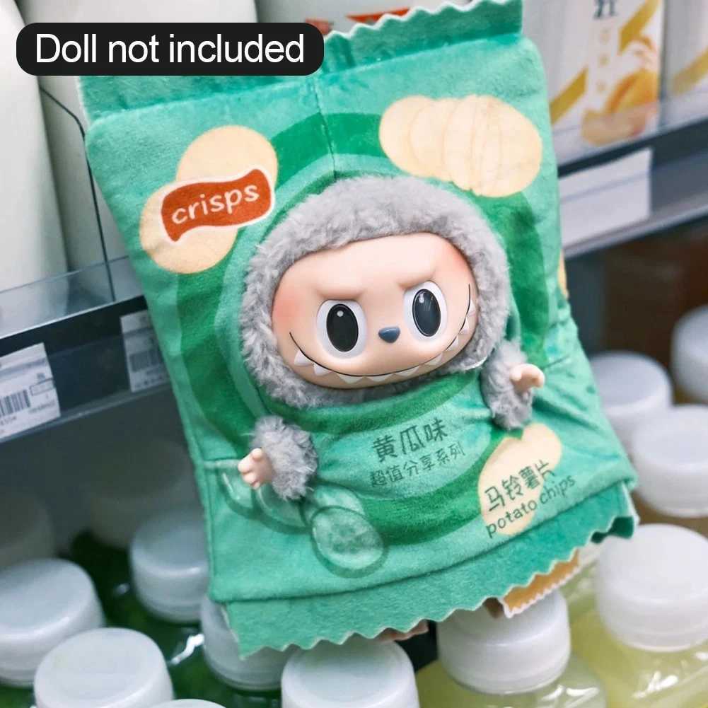 Labubu The Monsters Figure Doll Potato Chip Packaging Clothes Cartoon Heartbeat Macaron ClothesT250313