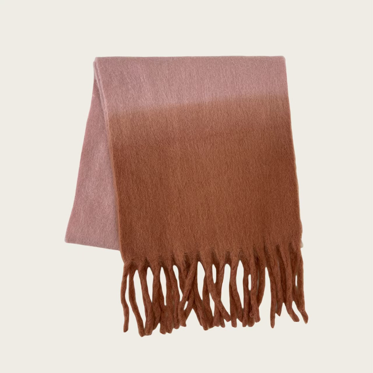 K126 Manufacturer's original homemade candy color hanging dye gradient imitation cashmere scarf women's thickened tassel neck shawl autumn a