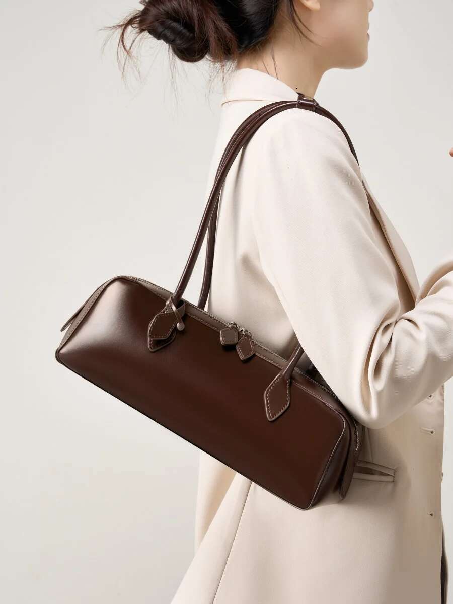 Cow Handbags: Women's Designer Cowhide Underarm Shoulder Bag - Large Capacity Leather Handbag