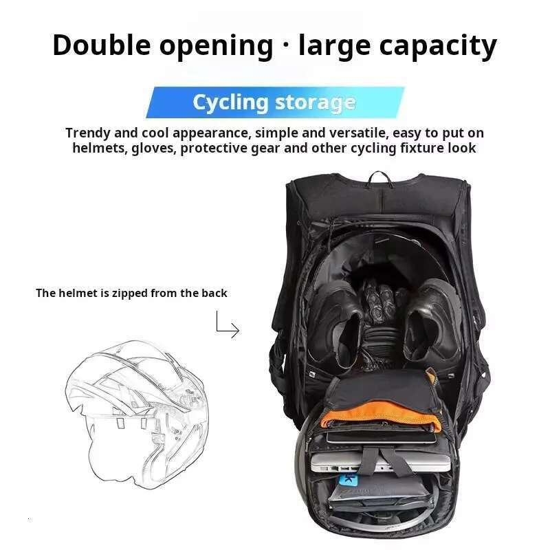 30L-48L Waterproof Motorcycle Hard shell backpacks Moto Racing bags MX Motocross Carbon Fiber Full Face Helmet Bags K
