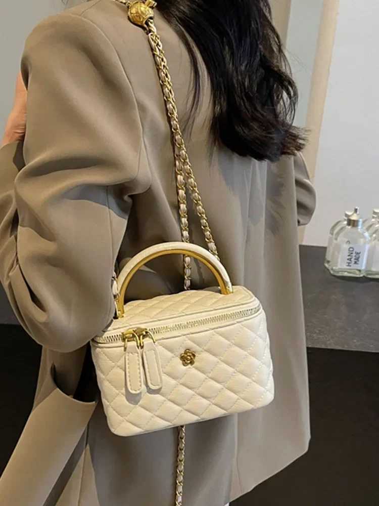 Luxury designer handheld fi luggage spring and automatic rhythm small square luggage high-end e-shoder womens luggage Y250313