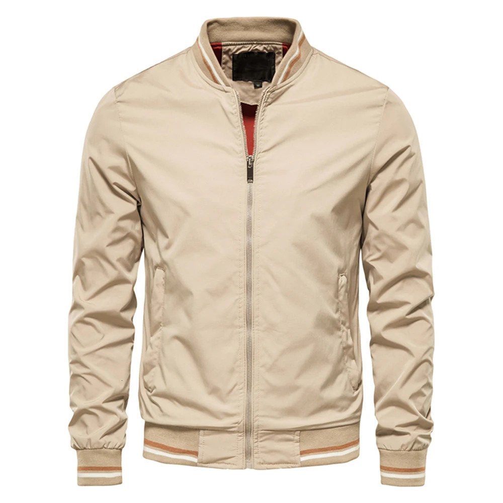 Spring and summer bomber jacket mens black casual slim fit baseball autumn fashionable highquality 250312