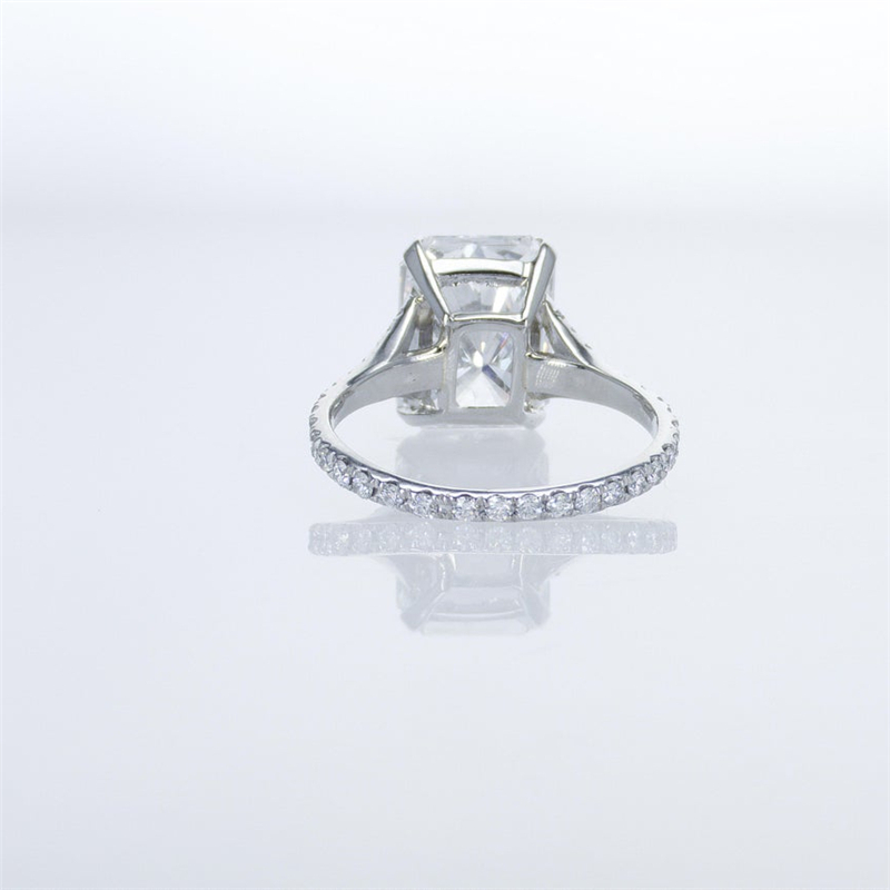 JY Jewelry 4.0 Carat Radiant Cut Lab Grown Diamond Full Band Engagement Ring 14K 18K Real Gold Ring Vintage Wedding Band
