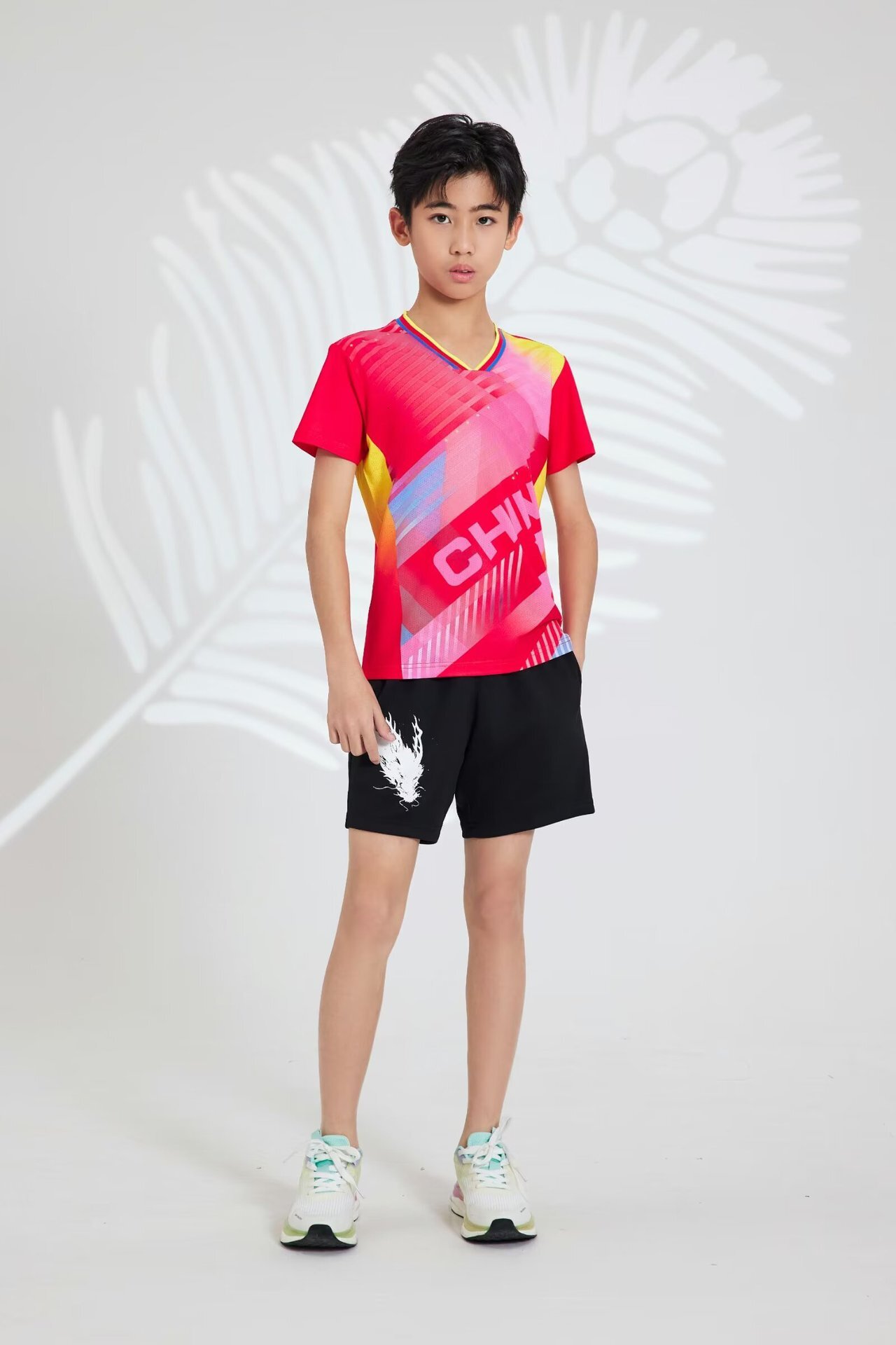 Ice silk spandex quick drying children's adult table badminton tennis training suit customized printing tracksuit