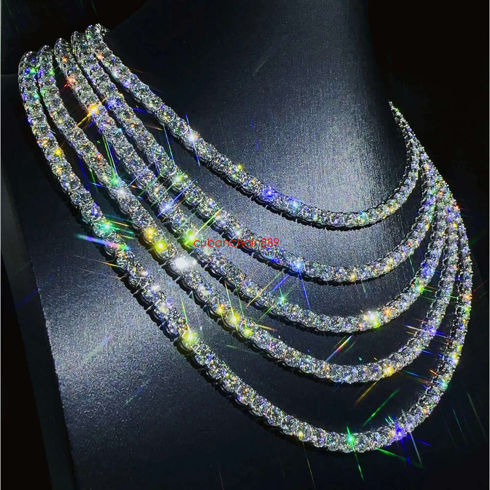 bracelet tennis Hip Hop necklace fashion Jewelry Pass Dia Tester 4mm VVS moissanite iced out cuban chain for men women