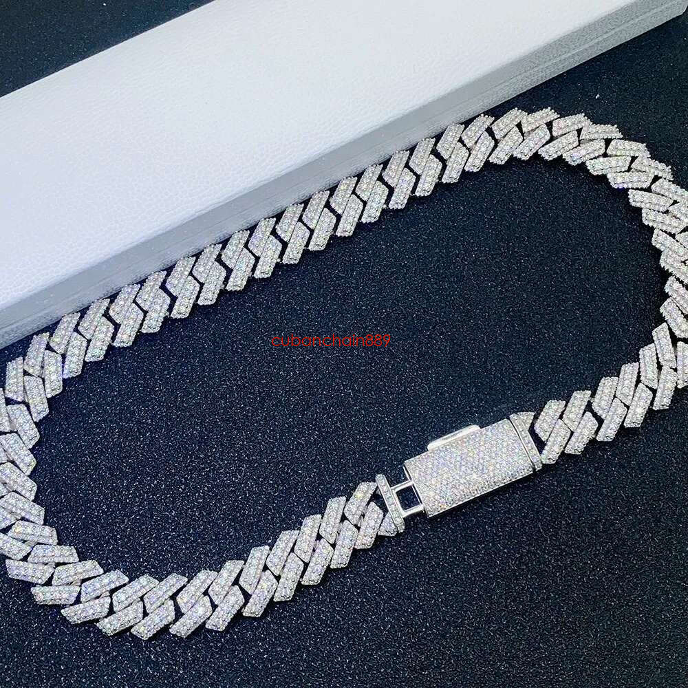 Moissanite bracelet Necklace s Rap hip-hop style Fashion punk full of dias Cuban chain