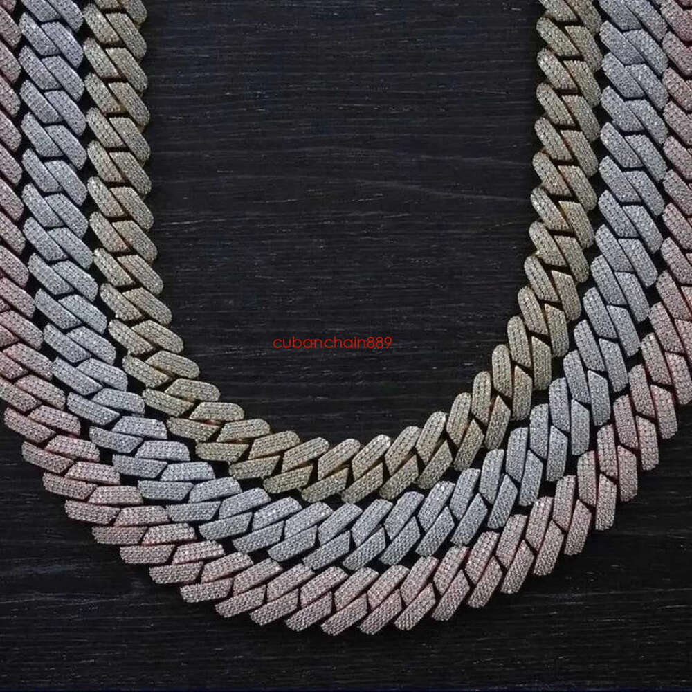 Flawless d Vvs Moissanite k 18mm Iced Cuban Chain Sier