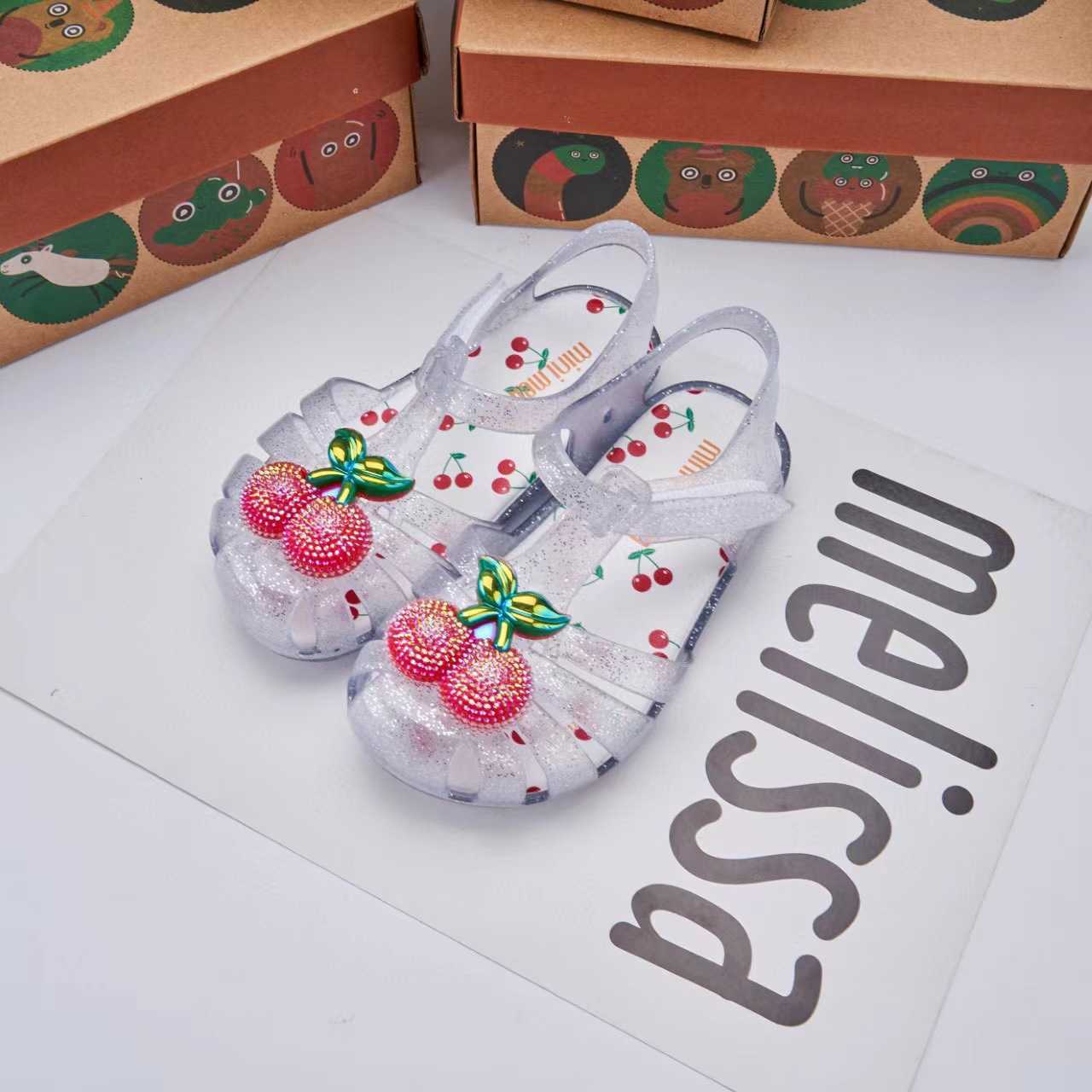 Sandals 2025 Mei Sha New Childrens Shoes Mei Sha Fruit Childrens Shoes Baotou Hollow Sandals Cherry Peach Childrens ShoesY2503153CU5