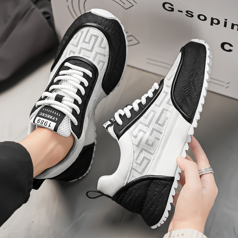 2025 summer new design free shipping casual shoes suitable for men's thick soled mesh breathable casual sports shoes outdoor sneakers super ootd