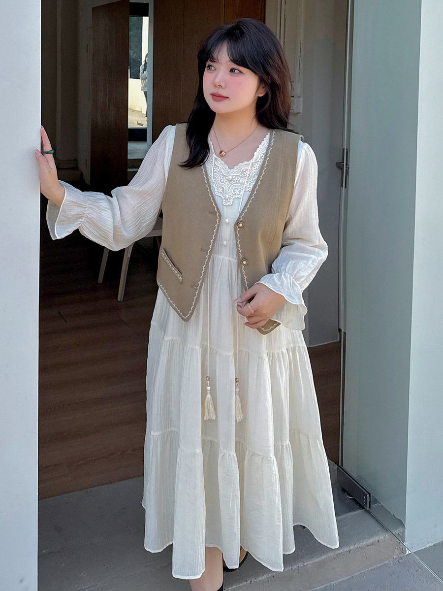 K9150 Asian style vest dress suit 2025 spring new French tea break two-piece suit