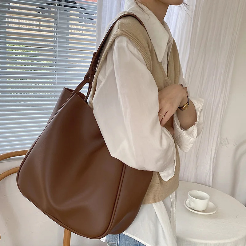 CGCBAG Tote Bag Woman Trend Large Capacity Female Shoulder Bag High Quality PU Leather Simple Woman Handbag 250311