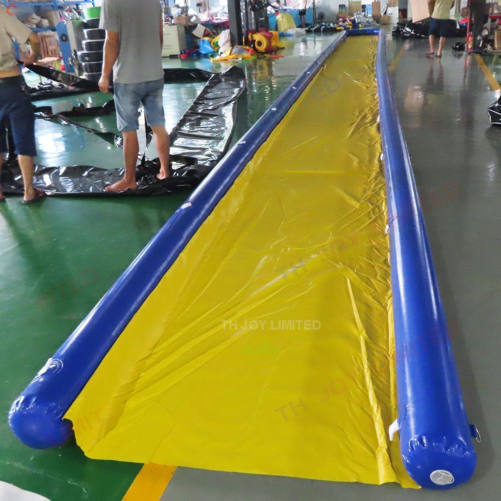 Free door delivery 20mLx2mW (66x6.5ft) with blower outdoor activities Heavy duty pvc giant inflatable water slide air tight slip and slide for kids ad