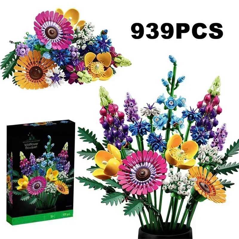 Rantic 10313 Wildflower Bouquet Flowers Building Blocks Creative He Desk Plant Decoration Assemble Bricks Toys Gift For Girl Z250314