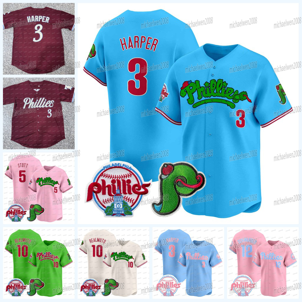 Harper Philliess 2025 Phanatic Patch Jersey Trea Turner Kyle Schwarber Nick Castellanos Bryson Stott Alec Bohm Garrett Stubbs J.T. Realmuto Zack Wheeler Matt Strahm