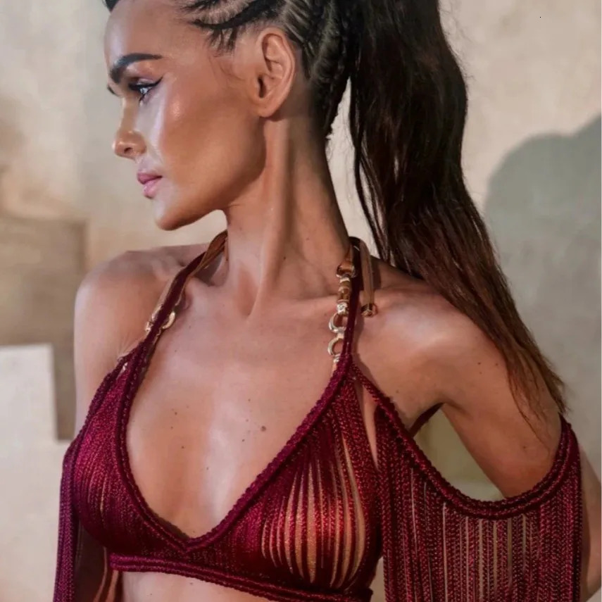 Bikini Cover Ups Handmade Crochet Knitted Womens 2025 Summer Holiday Tassel Beach Yukata 250314