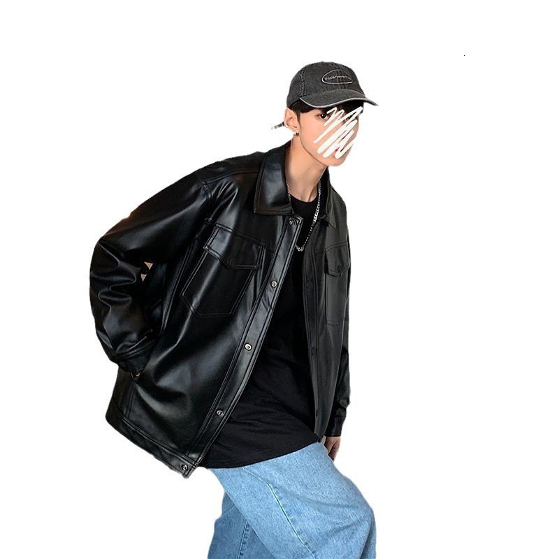 Vintage Men Leather Jacket Bomber Jacket Streetwear Embroidered Spring Autumn Women Coats Biker Racing Clothing 240513