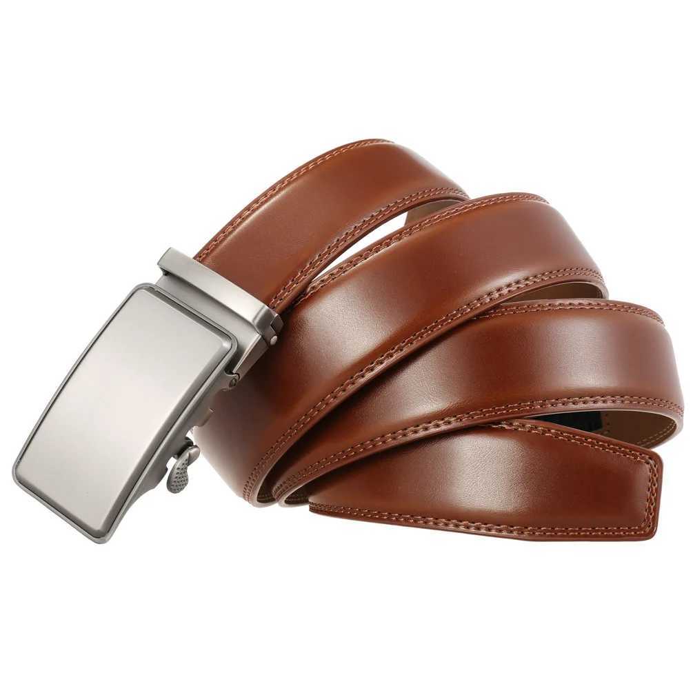 3.5cm wide Trouser belt suitable for M natural non porous brown belt metal reinforced buckle mens leather belt X250314