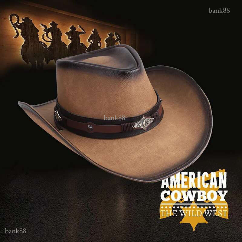 36 Stlye 100 Leather Men Western Cowboy Hat For Gentleman Dad Cowgirl Sombrero Hombre Caps Big Size XXL large head 220513