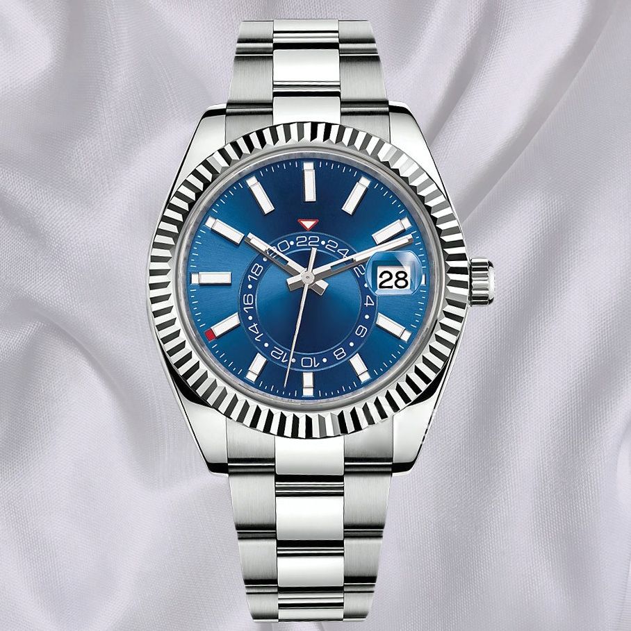 men's automatic mechanical ceramic watch all stainless steel sliding buckle swimming watch sapphire luminous 41mm watch with box