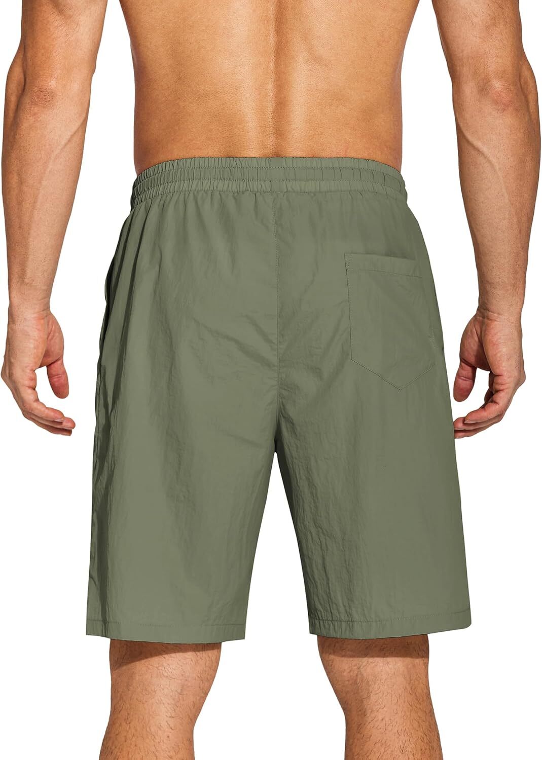 Men's Summer Beach Shorts Lightweight Elastic Waist Drawstring Casual Shorts with Pocket handsome