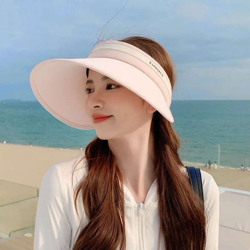 Summer UV Protection Ice Silk Sun Protection Hat Women Fashion Big Brim Fashion Solid Visor Beach Hat For Women Casquette 250311BJ - view 4