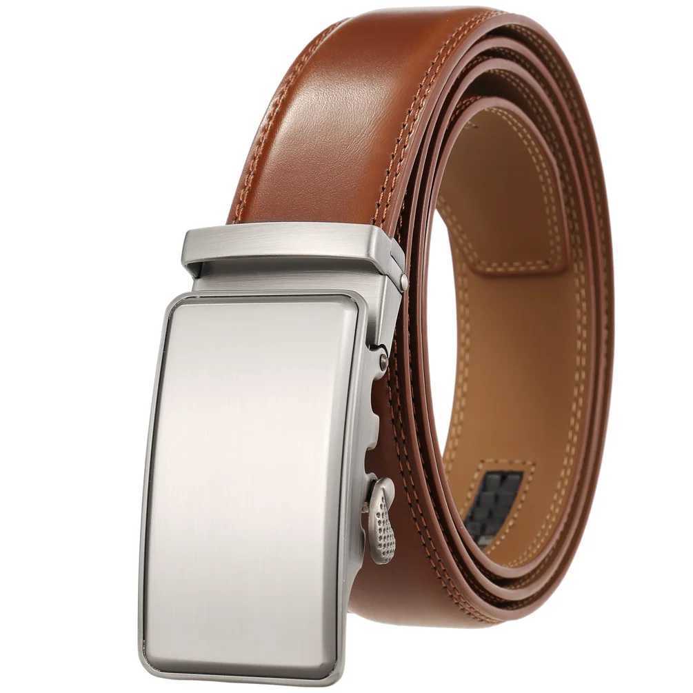 3.5cm wide Trouser belt suitable for M natural non porous brown belt metal reinforced buckle mens leather belt X250314
