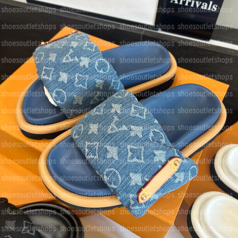 10a top quality summer Slippers luxury Designer sunny beach sandal Pillow Pool slides vintage shoe mens womens fashion soft flat shoes couples gift Mule 35-46