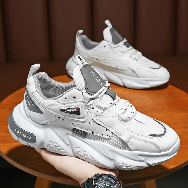 2025 New Breathable Mesh Men's Designer Trendy Fashion Full Match White Thick soled Sports Shoes Casual Shoes1