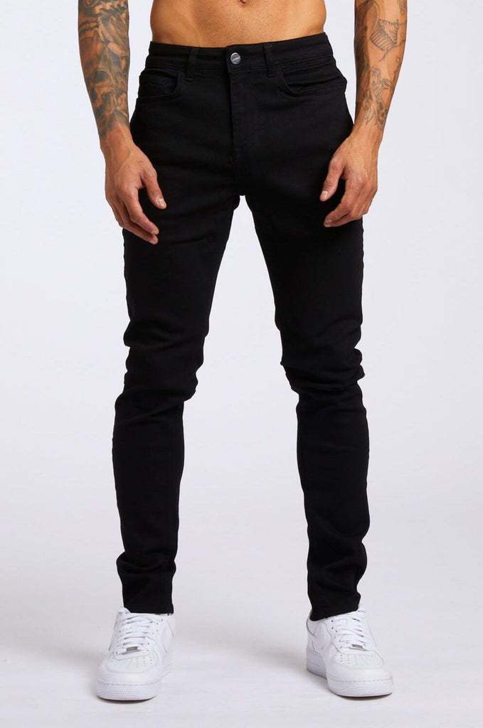 2025 Designer's New Solid Color Jeans Men's Classic Stretch Tight Water System Denim Long Fashion Casual Light Blue Straight Work Pants