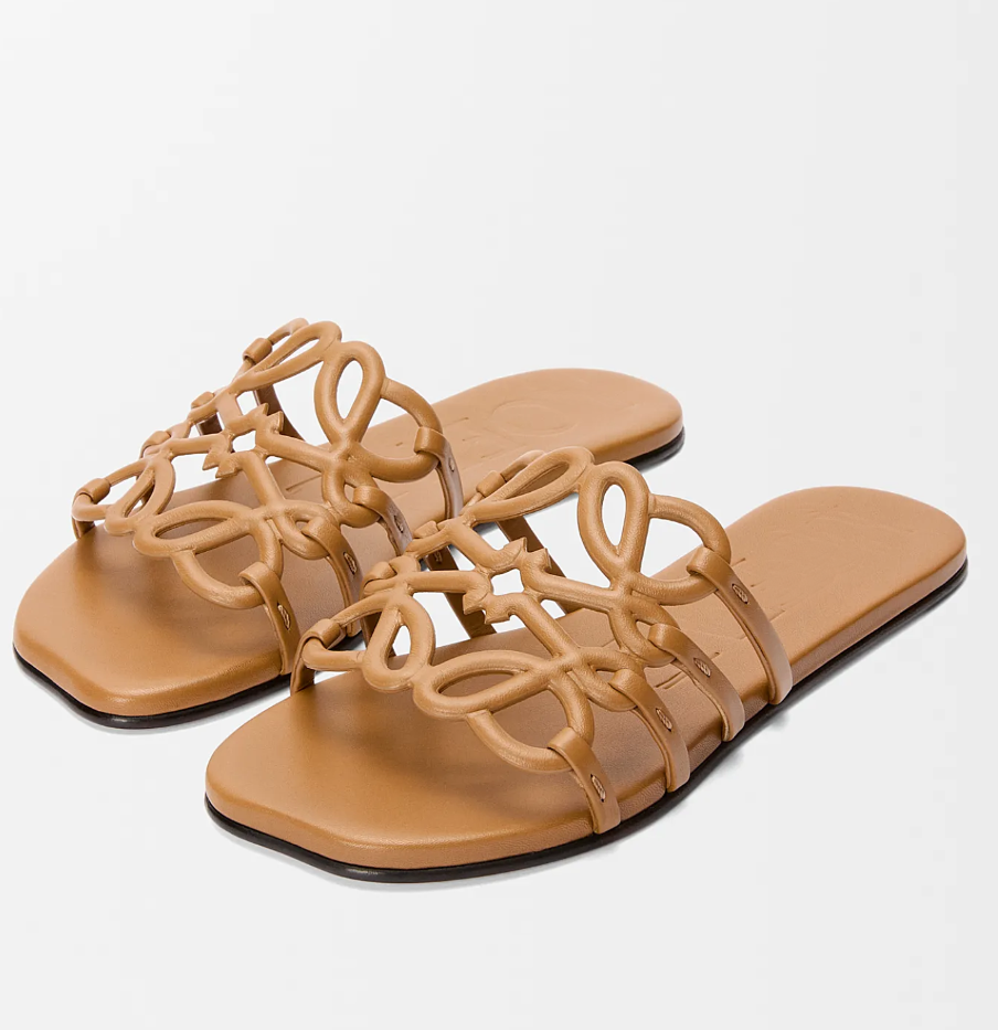 Summer Designer Luxury Women Petal Anagram Leather Slides Casual Walking Flip Flops Rubber Sandals Shoes Slip On Lady Beach Slippers EU35-43 X2504081