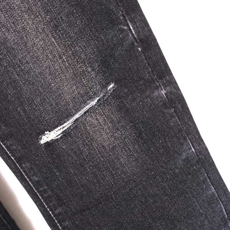 2025SS Purples Jeans Trendy Good Quality Mens and Womens Outdoor All-match Pants Casual Streetwear Wash Water BlackT250314