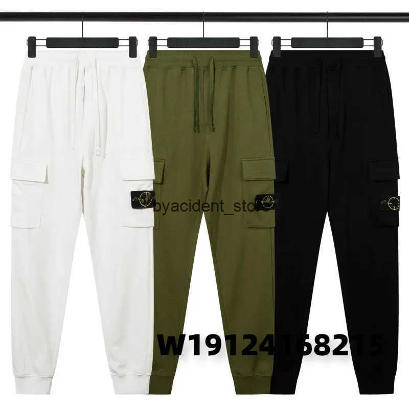 Men's Pants Cross border Europe and America Stone Pebble Compass Badge Zipper Pocket Jeans Function Casual Sports Knitted Trouser Q250314