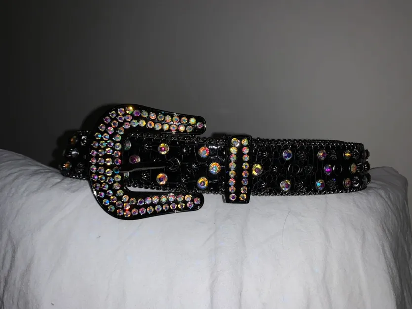 bb simon mens and womens dia punk hip hop retro shining belt pants jeans