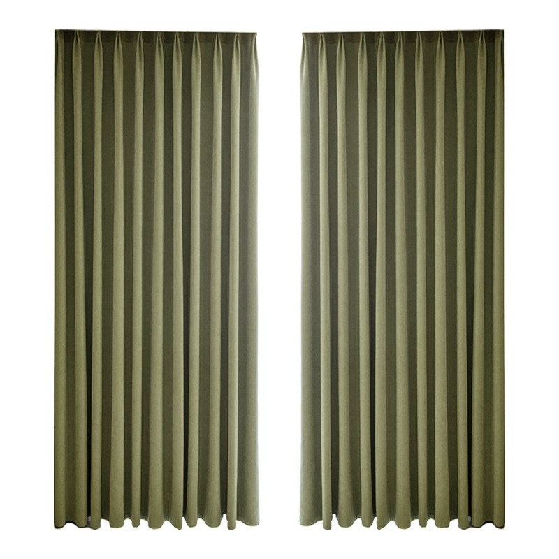 D318 jacquard chenille herringbone pattern thickened blackout curtains finished bedroom living room Curtain