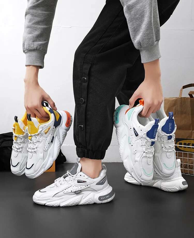 2025 New Breathable Mesh Men's Designer Trendy Fashion Full Match White Thick soled Sports Shoes Casual Shoes1