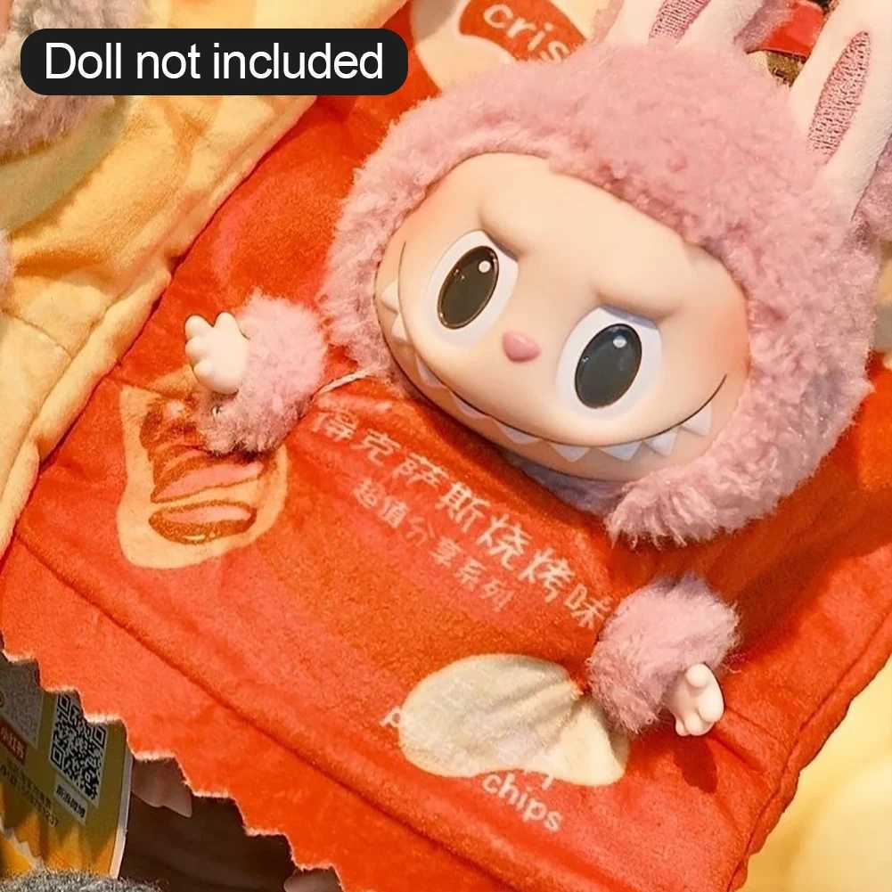 Labubu The Monsters Figure Doll Potato Chip Packaging Clothes Cartoon Heartbeat Macaron ClothesT250313