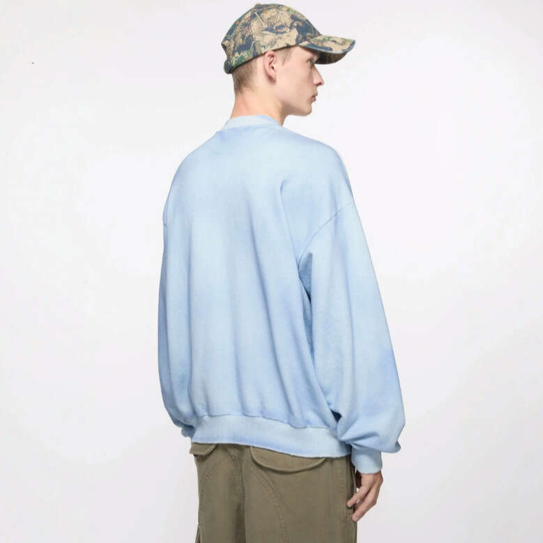 American Trendy AC Washed Outdated 1996 Damaged Casual Sports Loose Men's and Women's Zipper Hoodie Jacket