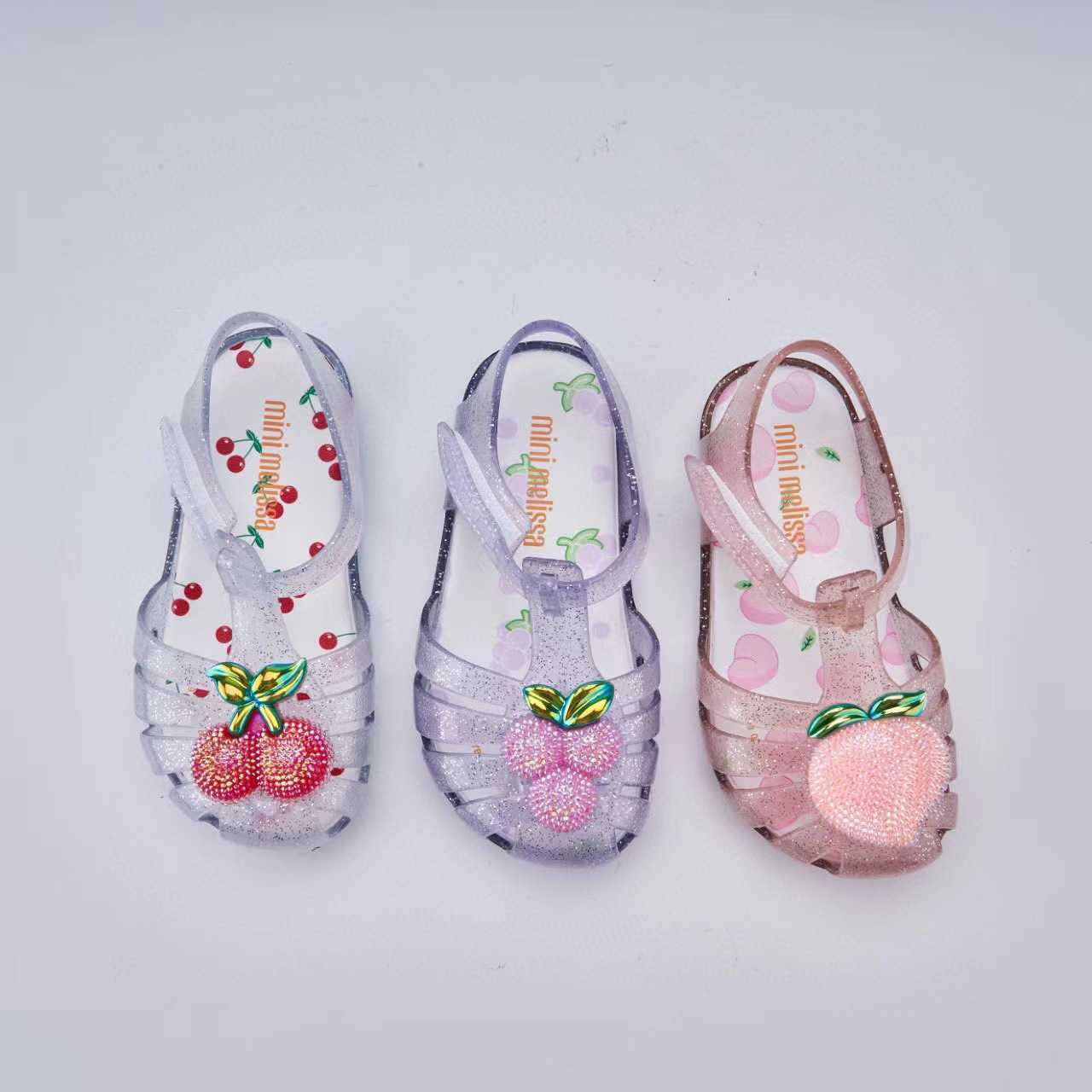 Sandals 2025 Mei Sha New Childrens Shoes Mei Sha Fruit Childrens Shoes Baotou Hollow Sandals Cherry Peach Childrens ShoesY2503153CU5