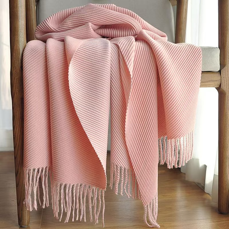 K124 Scarf women winter 2023 new Maillard high-grade Korean style two-color pleated finale scarf shawl dual-purpose
