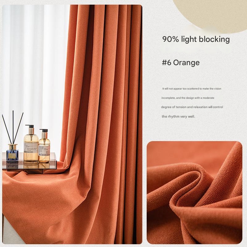 A938 Simple modern Macchiato curtain living room bedroom office engineering shading thickened 3.2 door width finished product wholesale
