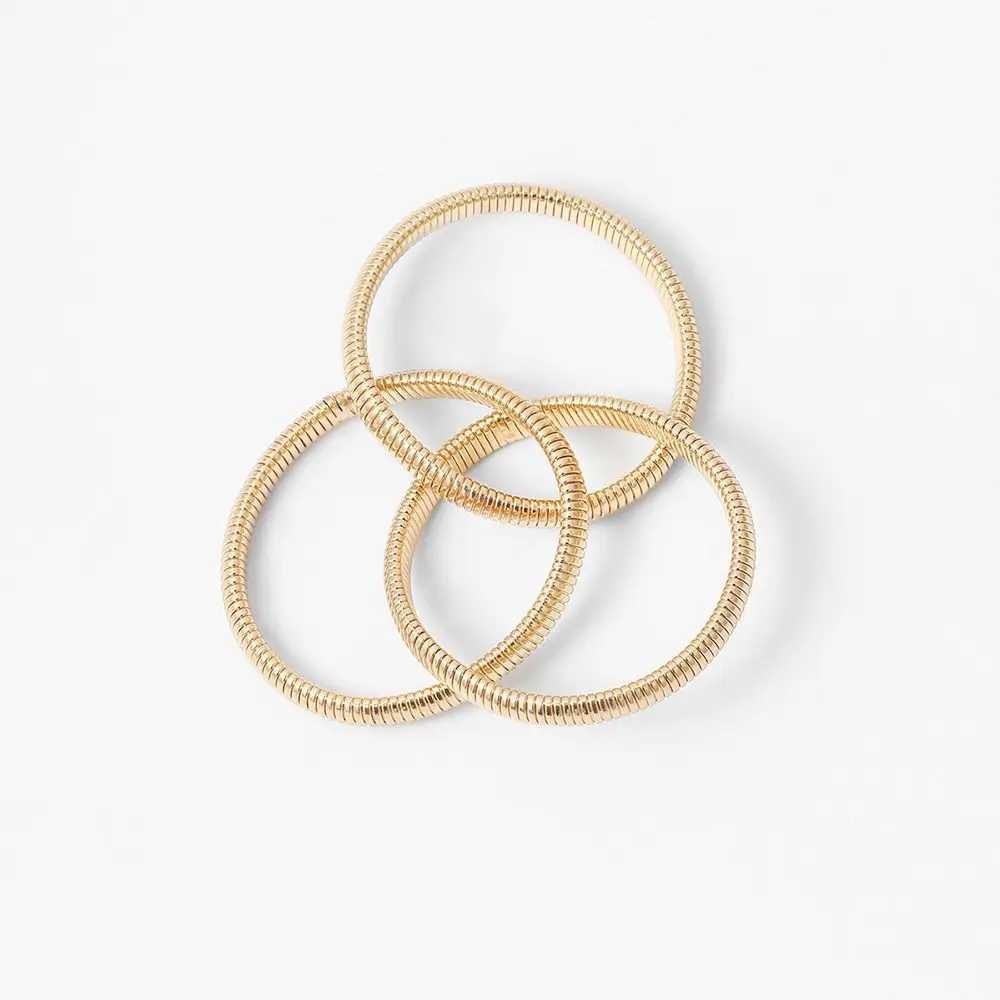 Waterproof Stainl Steel Elastic Bracelet for Women Punk Style Vintage Simple Design Hip Hop Spiral Bangle GirlsXJ250315