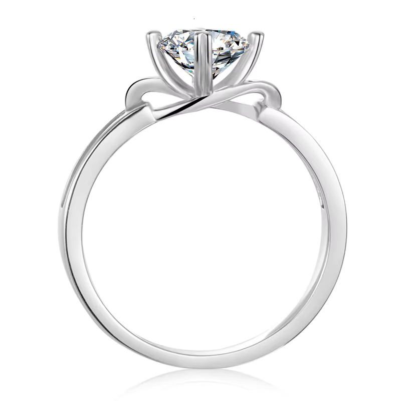 AISMI High-Grade 1 Karat Moissanite Ring S925 Sterling Silver Wedding Proposal Six-Claw One Piece Dropshipping