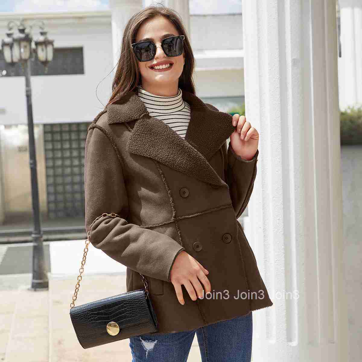 Fashion New Fur Integrated Lapel and Plush Fur Coat for Women in Autumn and Winter Medium Length Coat Suede Coat for Women