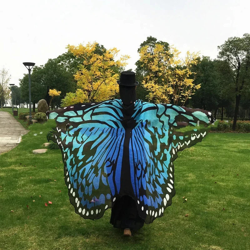 Fashion Butterfly Wing Polyester Beach Towel Corner Scarf Womens Christmas Gift Summer Printed Towel Fashion Womens Clothing 250314