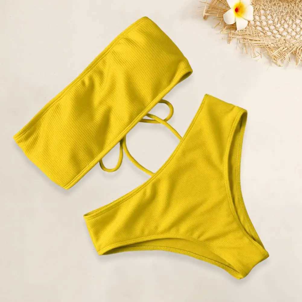 1 Set Soft Bathing Suit Wire-Free Bikini Set with Chest Pad Split Bikini Summer Women Bathing Suit SwimmingXJ250315