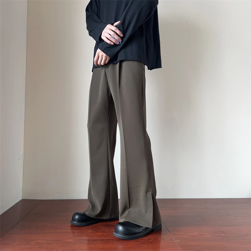 Brown Black Suit Pants Mens Ultra Thin Set Social Dress Korean Business Casual Office Official S3XL 250313
