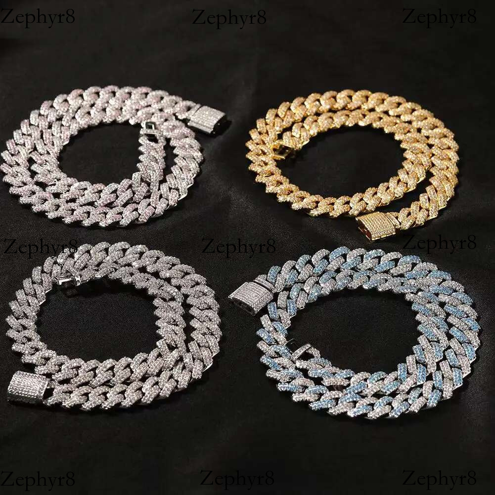 Hip Hop Cuban Stick Men's All-match 13mm Zircon Inlaid Fashion Personality Gold-plated Necklace Jewelry